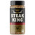 Fire & Smoke Society F&S | Steak King Steak Rub 8.5 oz, a spice container with black lid and a label featuring a crown and bull horns design.