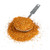 Fire & Smoke Society F&S Sweet Preacher Pork Rub 11.9 oz, ground spice rub in a metal spoon with some scattered around on a black background.