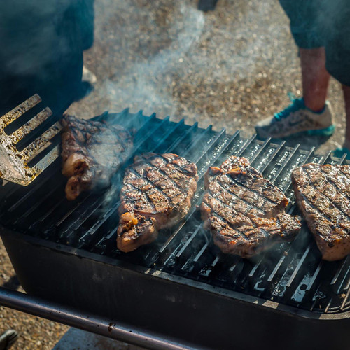 GrillGrate® for The Original & PK300 Grill, barbecue grilling grilling steaks on the grill with grill grate setups.
