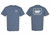 PK Grills Blue Logo Tee Shirt, front and back view of a blue T-shirt with PK Grills logo and graphic design.