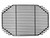 PK Grills PKGO Charcoal Grate, black metal BBQ grill grate with multiple horizontal bars for grilling charcoal.