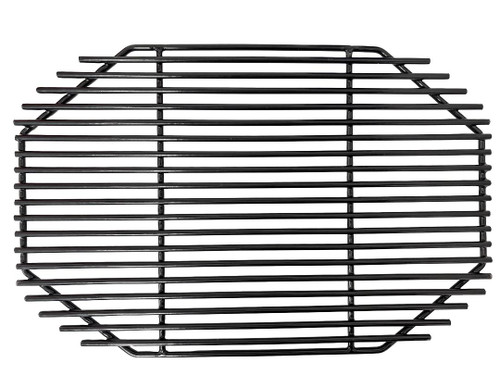 PK Grills PKGO Charcoal Grate, black metal BBQ grill grate with multiple horizontal bars for grilling charcoal.