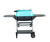 PK Grills The All New Original PK300AF Grill & Smoker - Teal, modern teal-colored portable grill with side shelves and wheels for easy mobility.