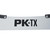 PK Grills The Original PKTX Grill & Smoker - Classic Silver, close-up of the grill's metallic surface with the product name in bold black letters with a star symbol in between.