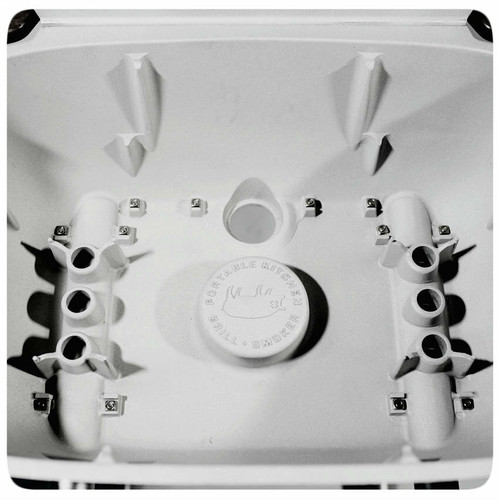 PK Grills The PK360 Grill & Smoker - Classic Silver, internal view showing multiple vent openings and connection points for accessories.