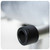 PK Grills The PK360 Grill & Smoker - Classic Silver, close-up of the black handle on the silver body of the barbecue grill and smoker.