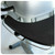 PK Grills The PK360 Grill & Smoker - Classic Silver, close-up of the black grilling surface and silver body with a handle and caster wheels.