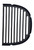 PK Grills The PKGO Half Cast Iron Cooking Grid, a black semi-circular cast iron grilling grate with long parallel bars for even heat distribution.